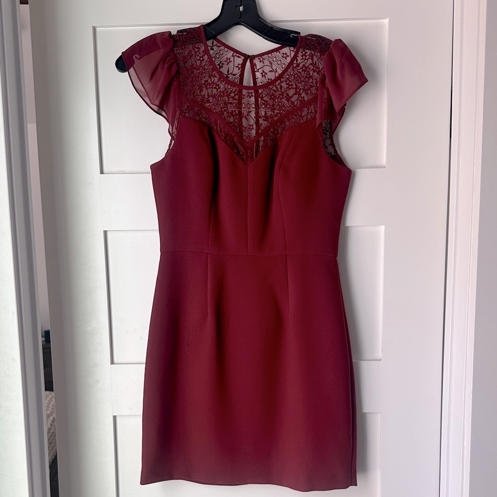 BCBGeneration Burgandy‎ Cocktail Mini Dress